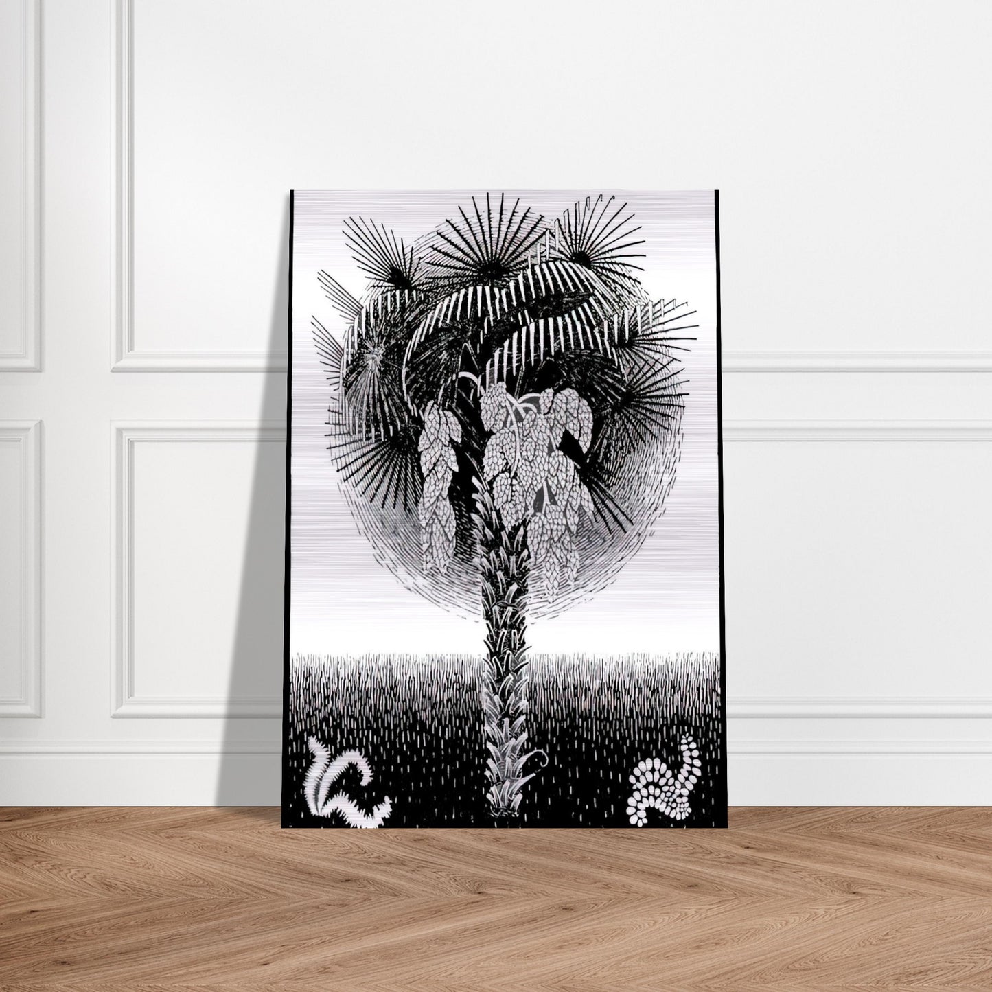 PALM TREE - MC Escher Brushed Aluminum Print - 70x100 cm / 28x40 inches | MC Escher Aluminum Print | MC Escher Prints