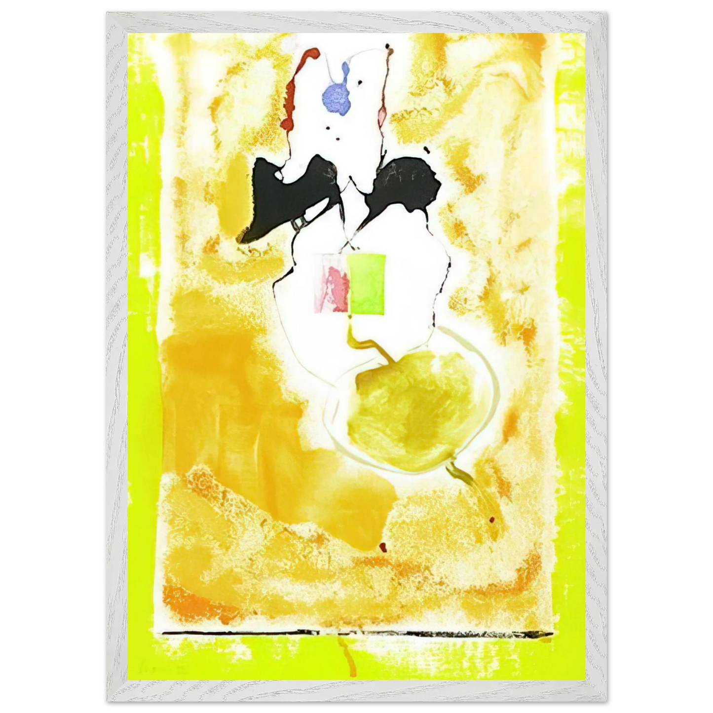 Helen Frankenthaler - Solar Imp - 2001 Wall art - 70x100 cm / 28x40 inches - Premium Wooden Framed Poster With Fine Art Paper-canvas - White frame