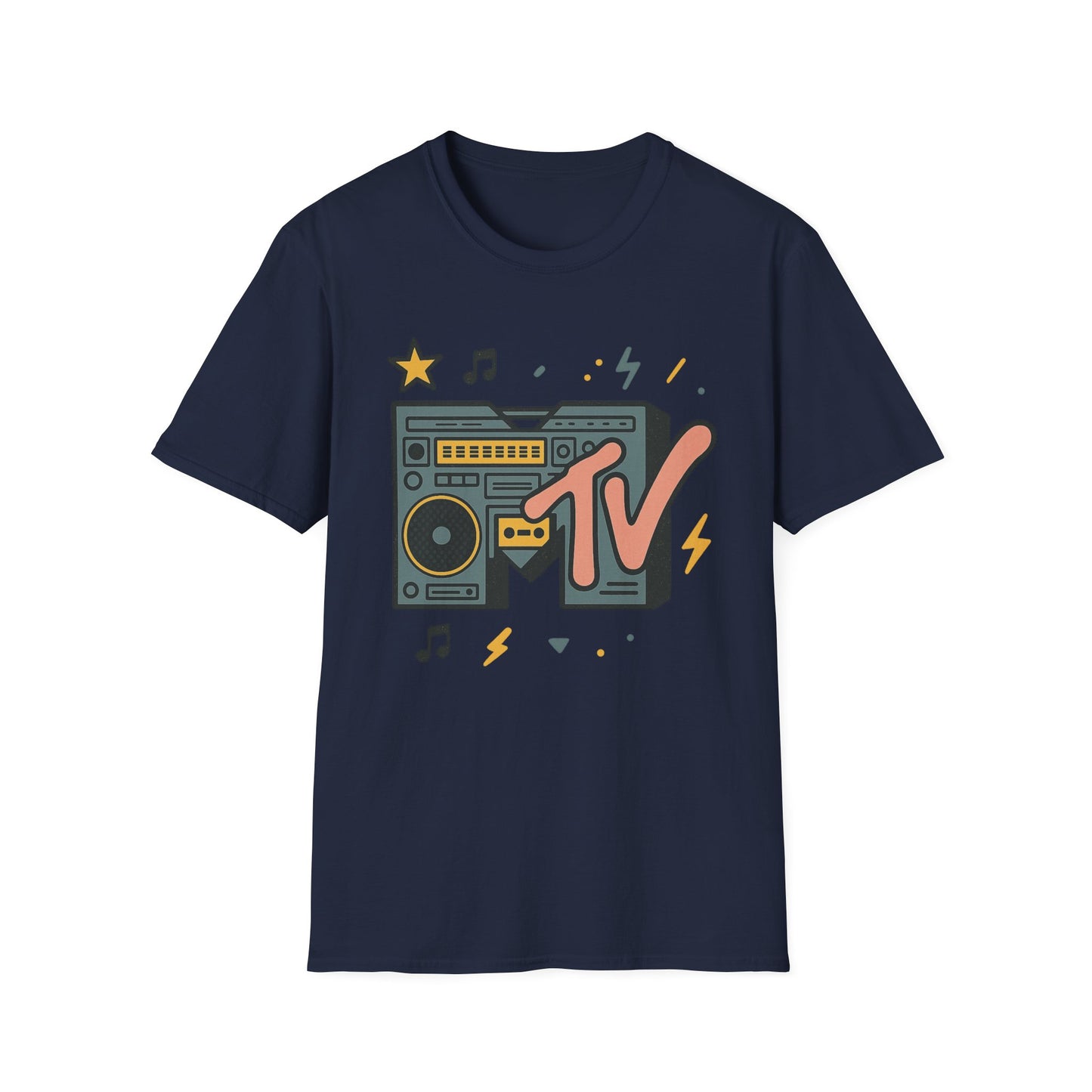 Camiseta gráfica retro de MTV con estampado de guepardo, estilo rock, unisex, estilo banda de los años 80 y 90
