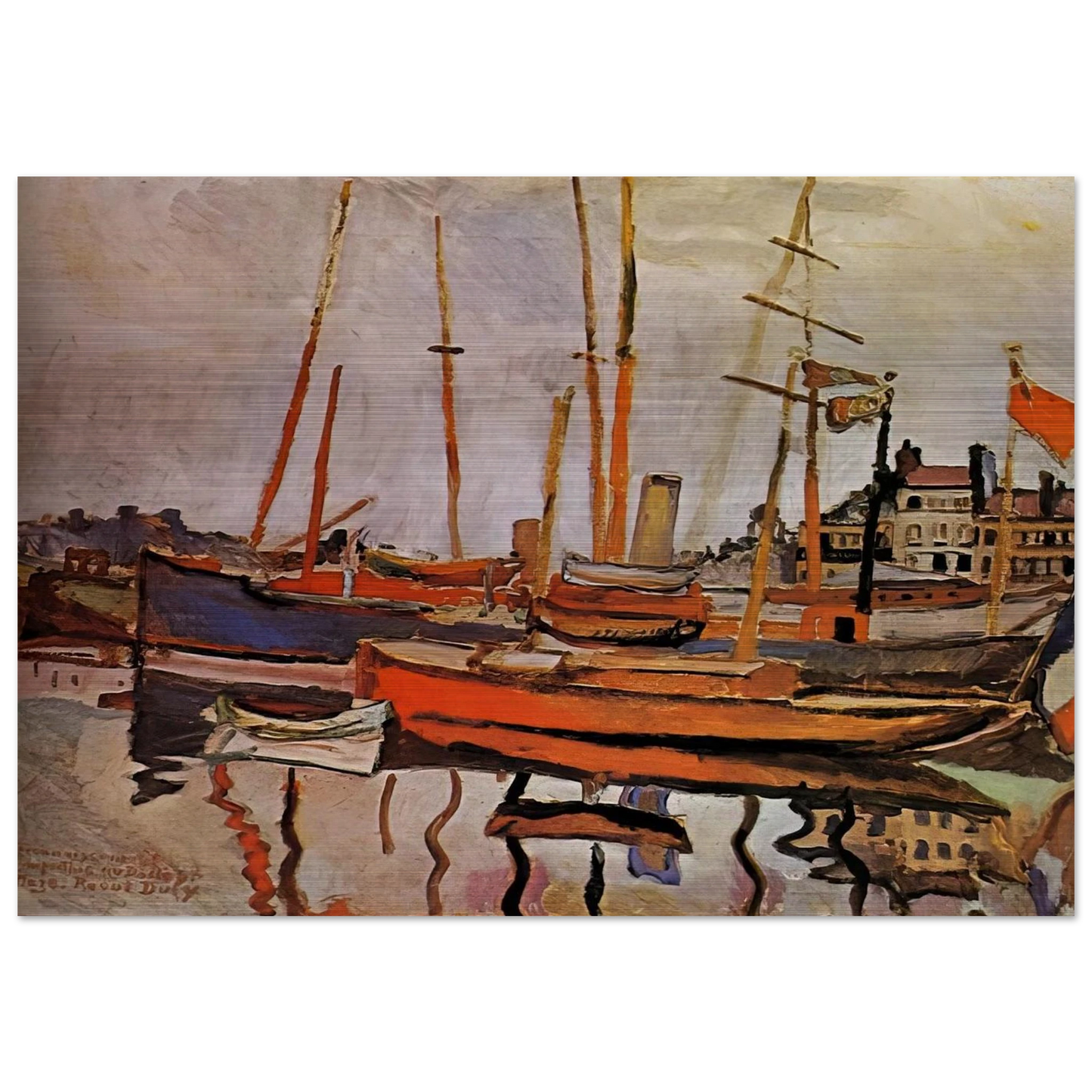 THE PORT OF LE HAVRE 1906 - Raoul Dufy Brushed Aluminum Print - 70x100 cm / 28x40 inches | Raoul Dufy Aluminum Print | Raoul Dufy Prints