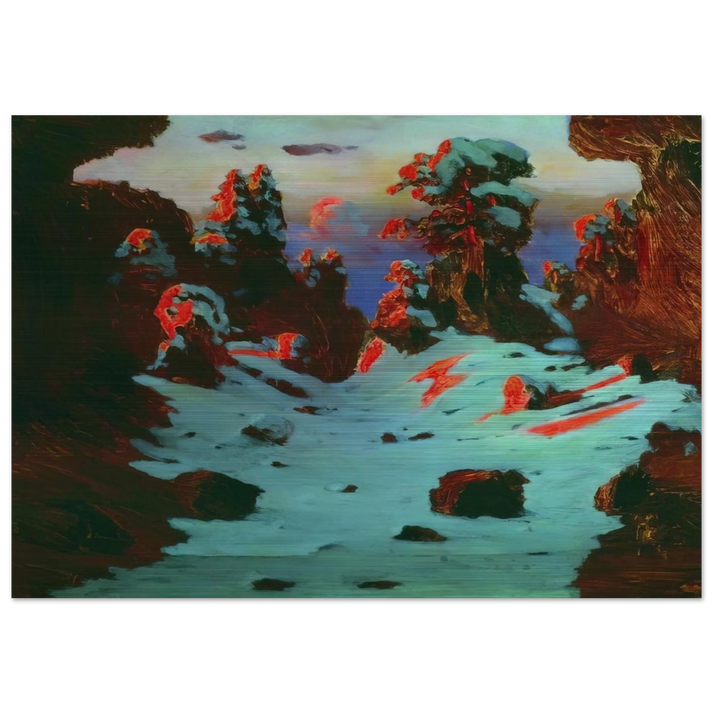 Sunset Effect - Arkhyp Kuindzhi Brushed Aluminum Print - 70x100 cm / 28x40 inches | Arkhyp Kuindzhi Aluminum Print | Arkhyp Kuindzhi Prints
