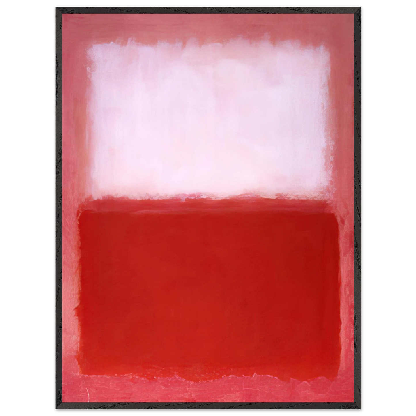 Mark Rothko - White Over Red - 1957 Wall Art - 60x80 cm / 24x32 inches - Premium Wooden Framed Poster With Fine Art Paper-canvas - Black frame
