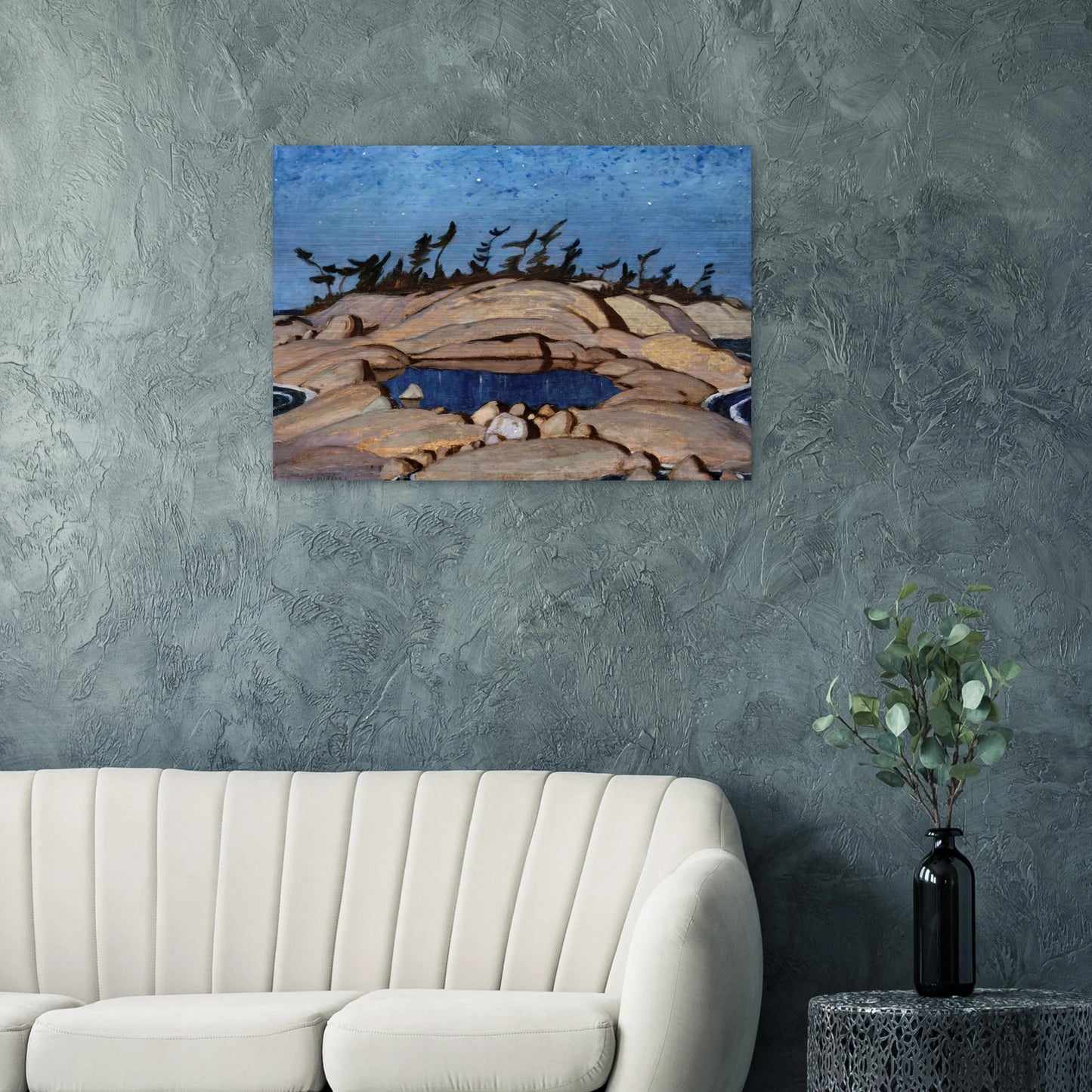 Night Pine Island - 1921 - A.Y. Jackson Brushed Aluminum Print - 70x100 cm / 28x40 inches | A.Y. Jackson Aluminum Print | A.Y. Jackson Prints