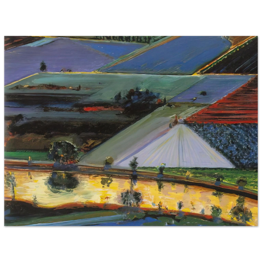 Wayne Thiebaud - Farm Channel - 1996 Wall Art - 21x29.7 cm / 8x12" - Fine Art Poster - -