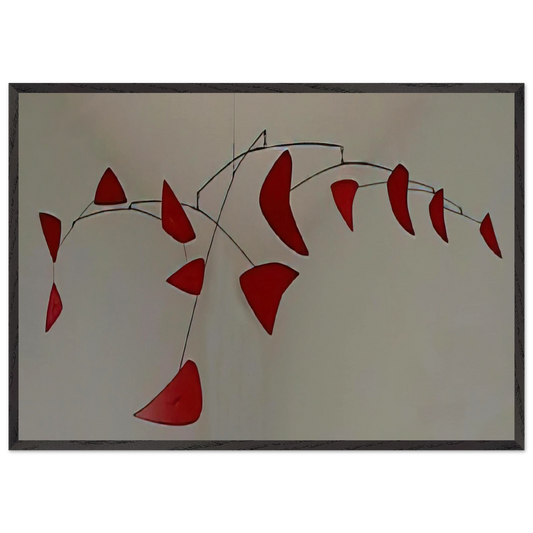 RED MOBILE 1956 - Alexander Calder 70x100 cm / 28x40 inches Framed Art Print – Black Wooden Frame