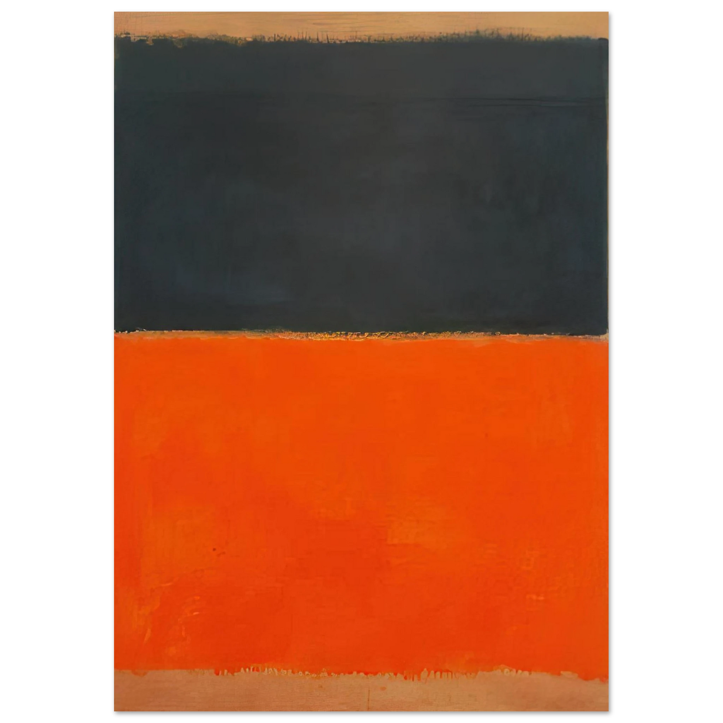 Mark Rothko - Green and Tangerine on Red - 1956 Wall Art - 21x29.7 cm / 8x12" - Premium Wooden Framed Poster With Fine Art Paper-canvas - White frame