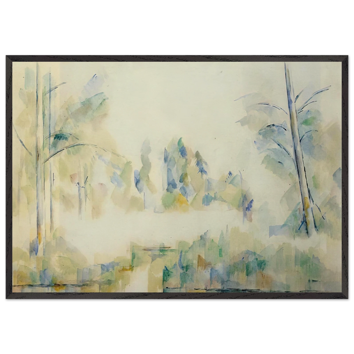 Trees by the Water N1 - Paul Cezanne 70x100 cm / 28x40 inches Framed Art Print – Black Wooden Frame