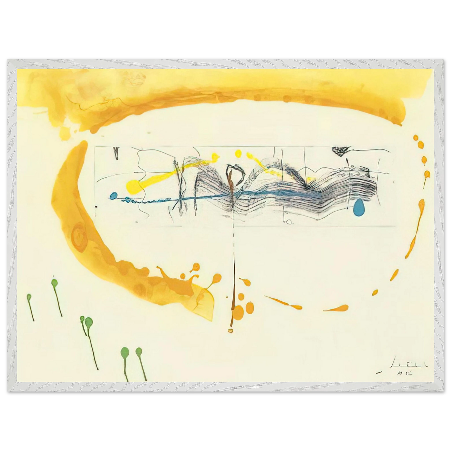 Helen Frankenthaler - Making Music - 2000 Wall art - 60x80 cm / 24x32 inches - Premium Wooden Framed Poster With Fine Art Paper-canvas - White frame