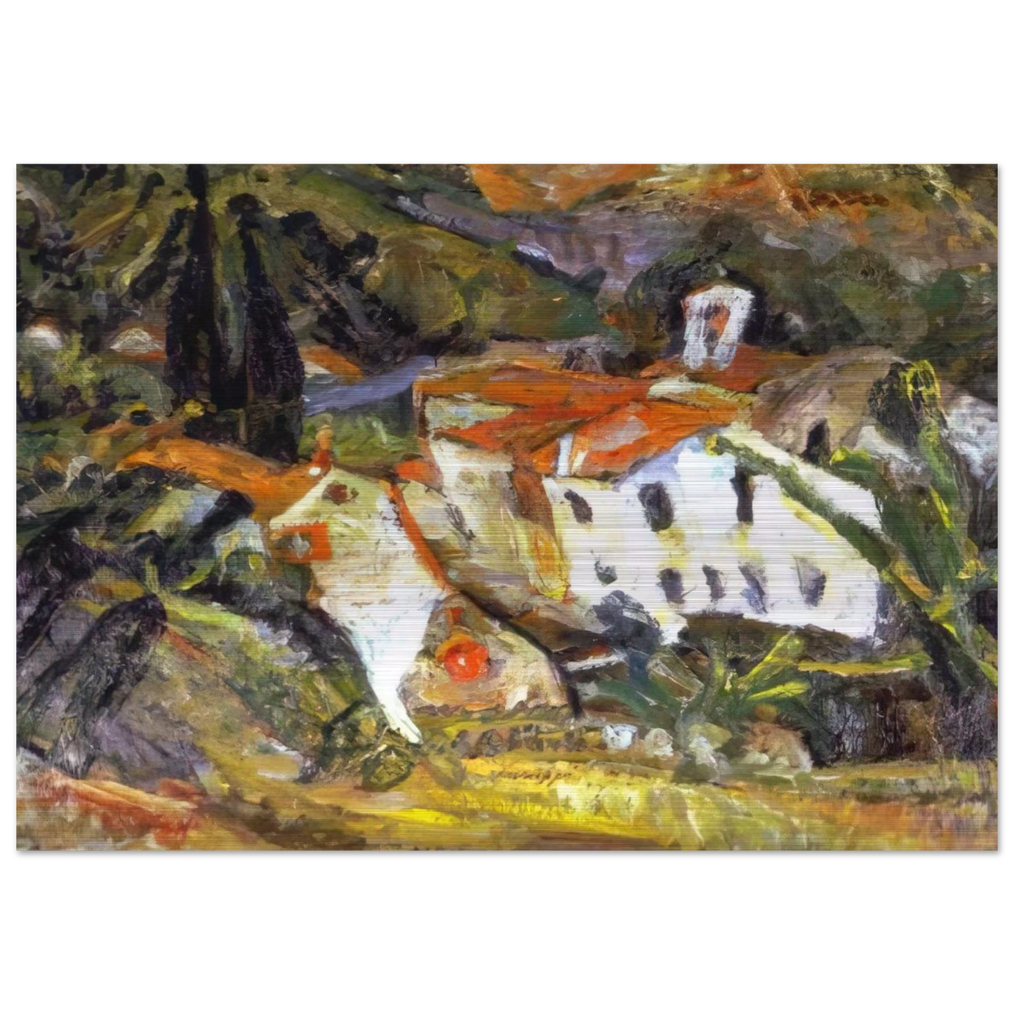 CERET LANSCAPE - Chaim Soutine Brushed Aluminum Print - 70x100 cm / 28x40 inches | Chaim Soutine Aluminum Print | Chaim Soutine Prints