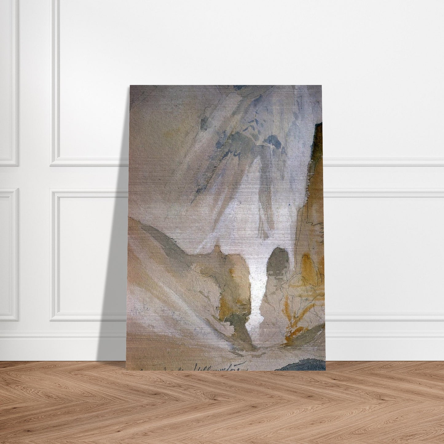 Canyon Walls, Yellowstone sketch - Thomas Moran Brushed Aluminum Print - 70x100 cm / 28x40 inches | Thomas Moran Aluminum Print | Thomas Moran Prints