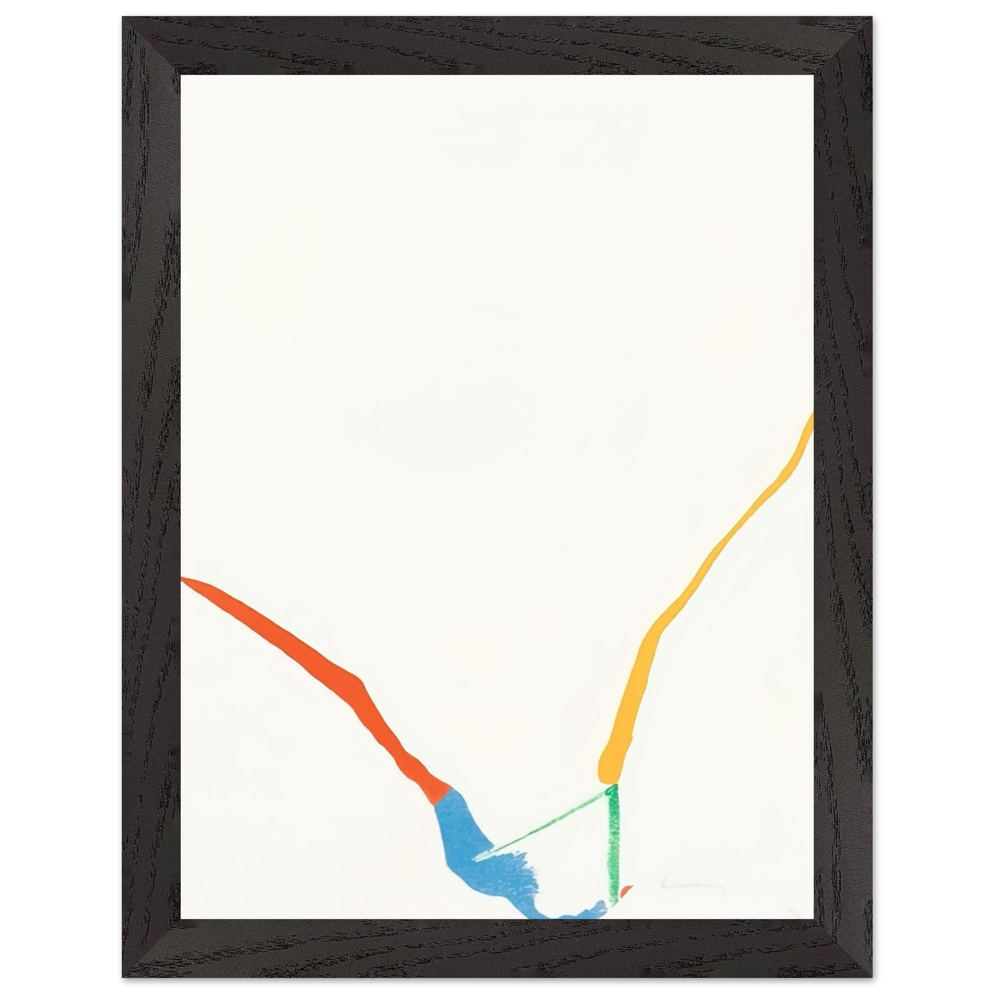 Helen Frankenthaler - What Red Lines Can Do - 1970 Wall art - 60x90 cm / 24x36 inches - Premium Wooden Framed Poster With Fine Art Paper-canvas - Wood frame