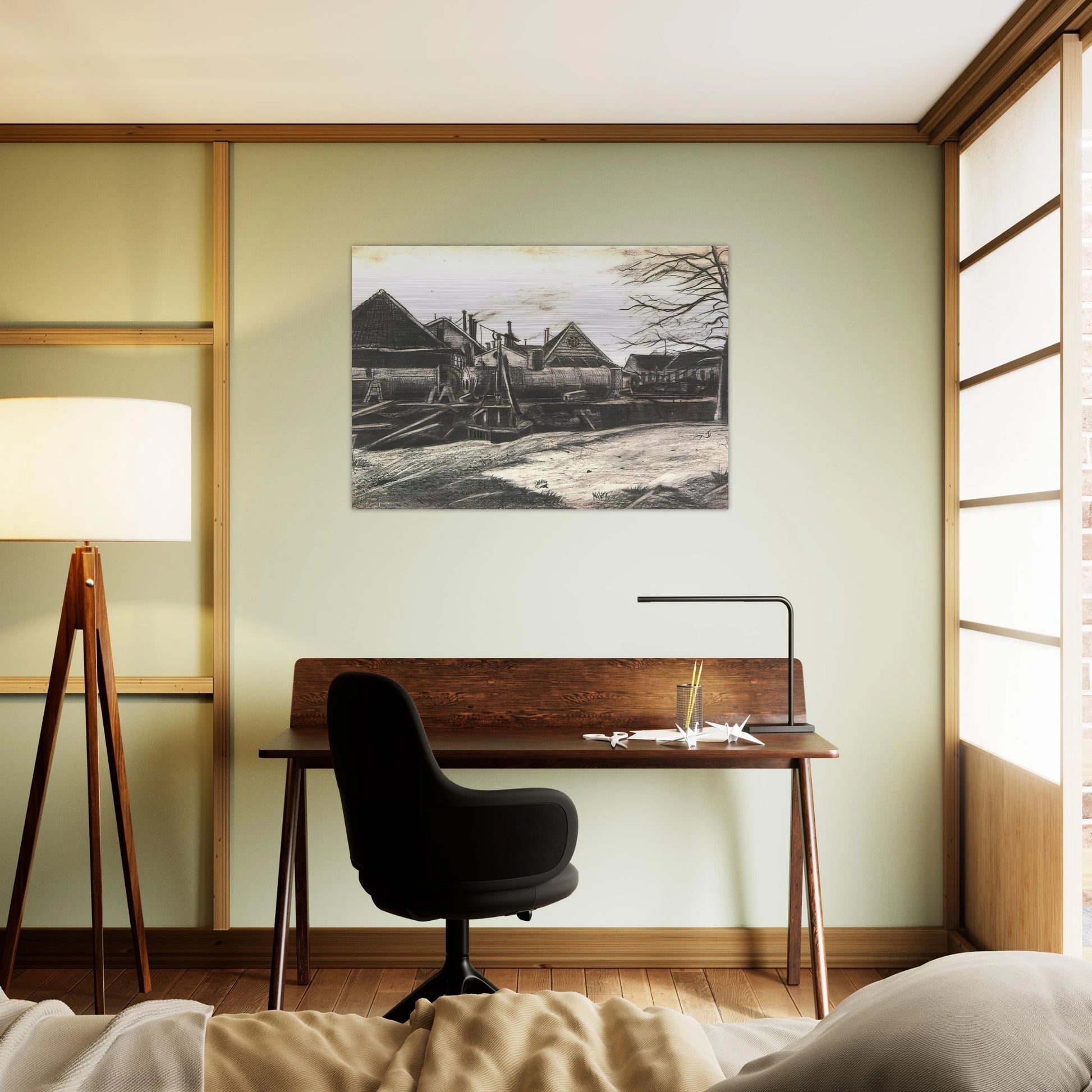 Factory - Vincent van Gogh Brushed Aluminum Print - 70x100 cm / 28x40 inches | Vincent van Gogh Aluminum Print | Vincent van Gogh Prints