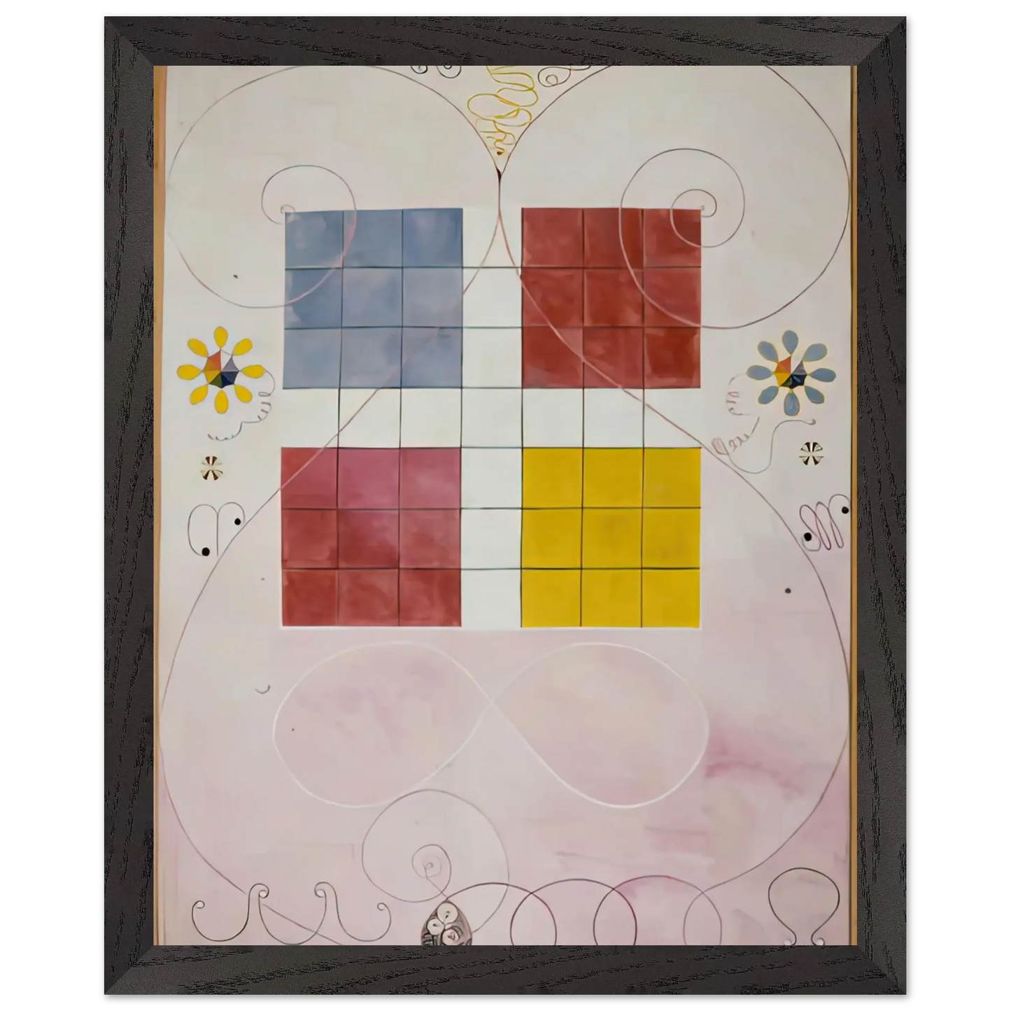 Hilma af Klint - DE TIO ST RSTA N 10 ALDERDOMEN 1907 Wall art - 40x50 cm / 16x20 Inches - Premium Wooden Framed Poster With Fine Art Paper - Wood frame