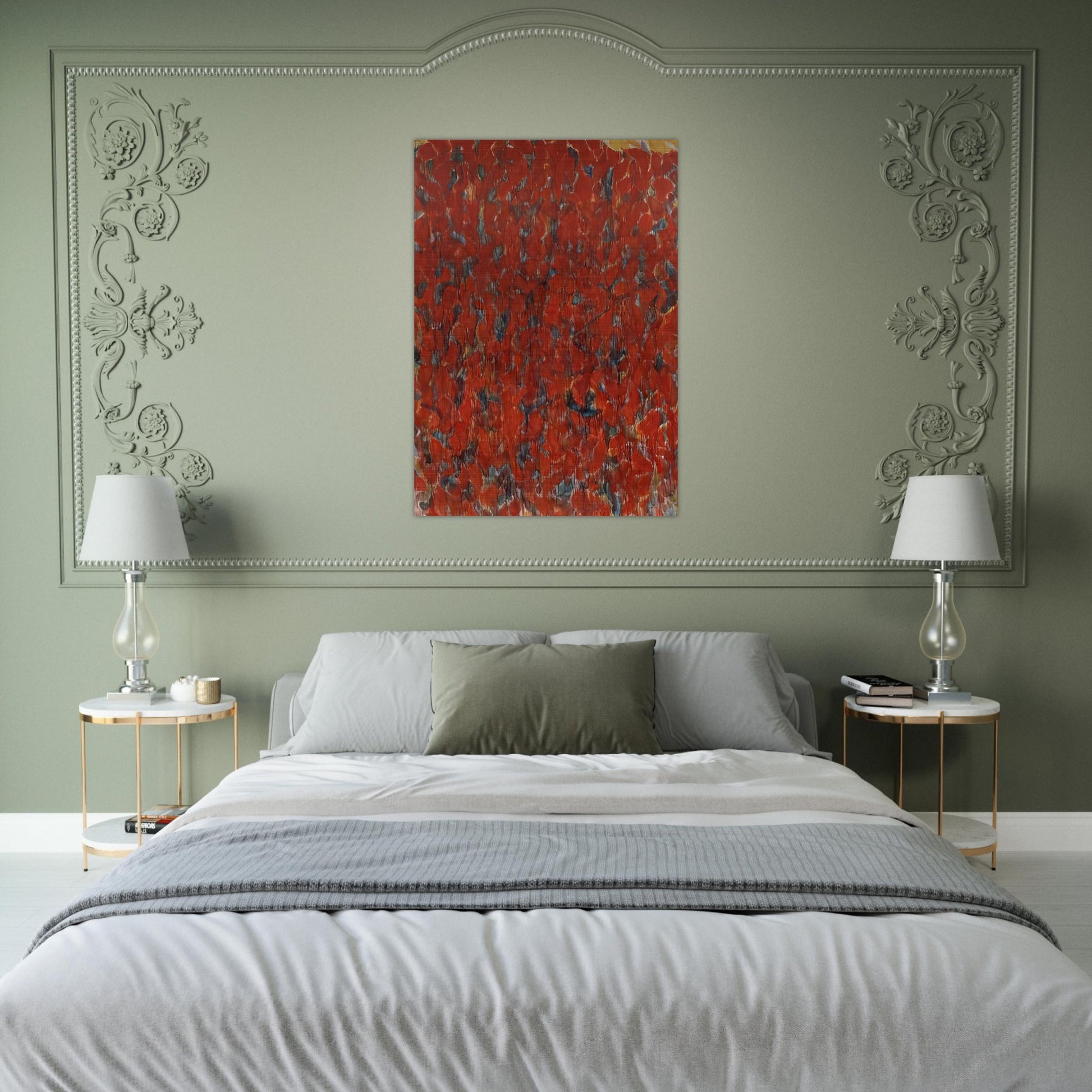 Big Red - Sam Francis Brushed Aluminum Print - 70x100 cm / 28x40 inches | Sam Francis Aluminum Print | Sam Francis Prints