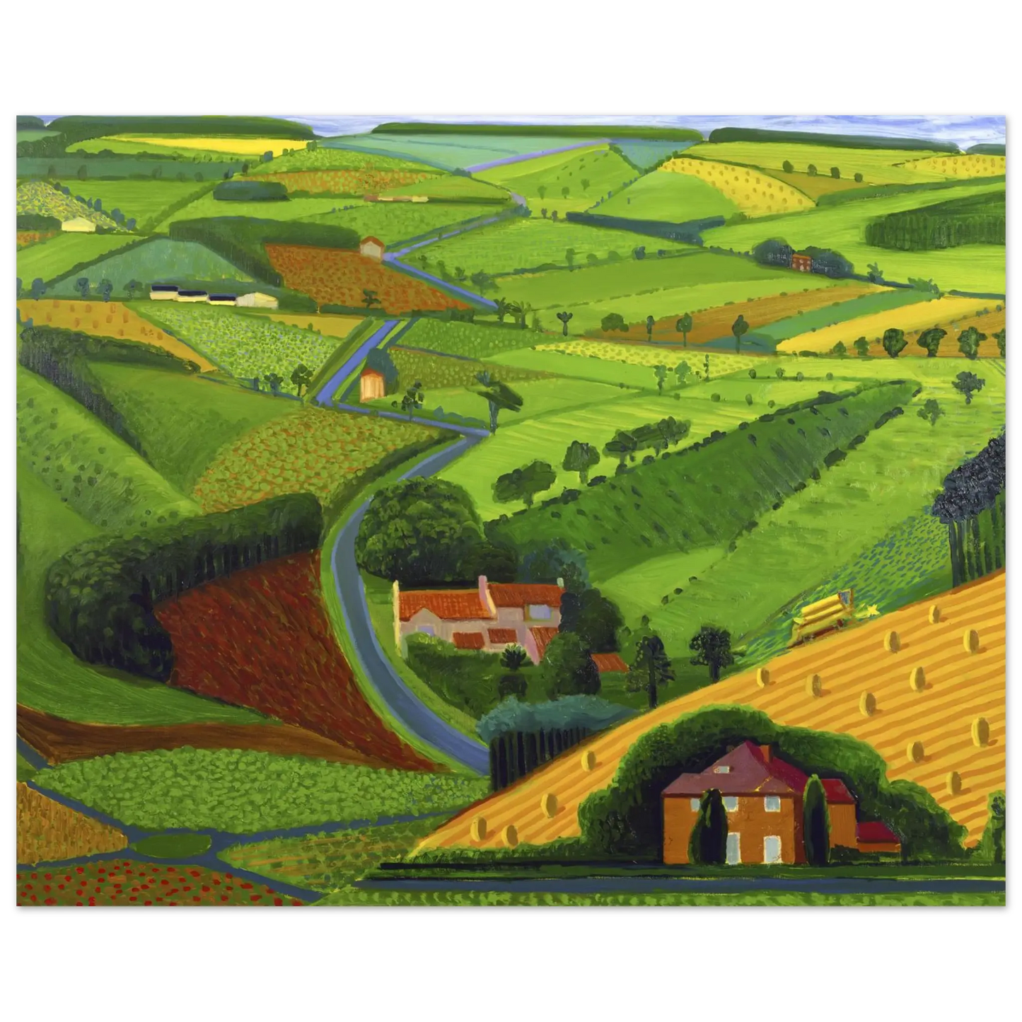 David Hockney - David Hockney Wall art - 21x29.7 cm / 8x12" - Premium Wooden Framed Poster With Fine Art Paper - White frame