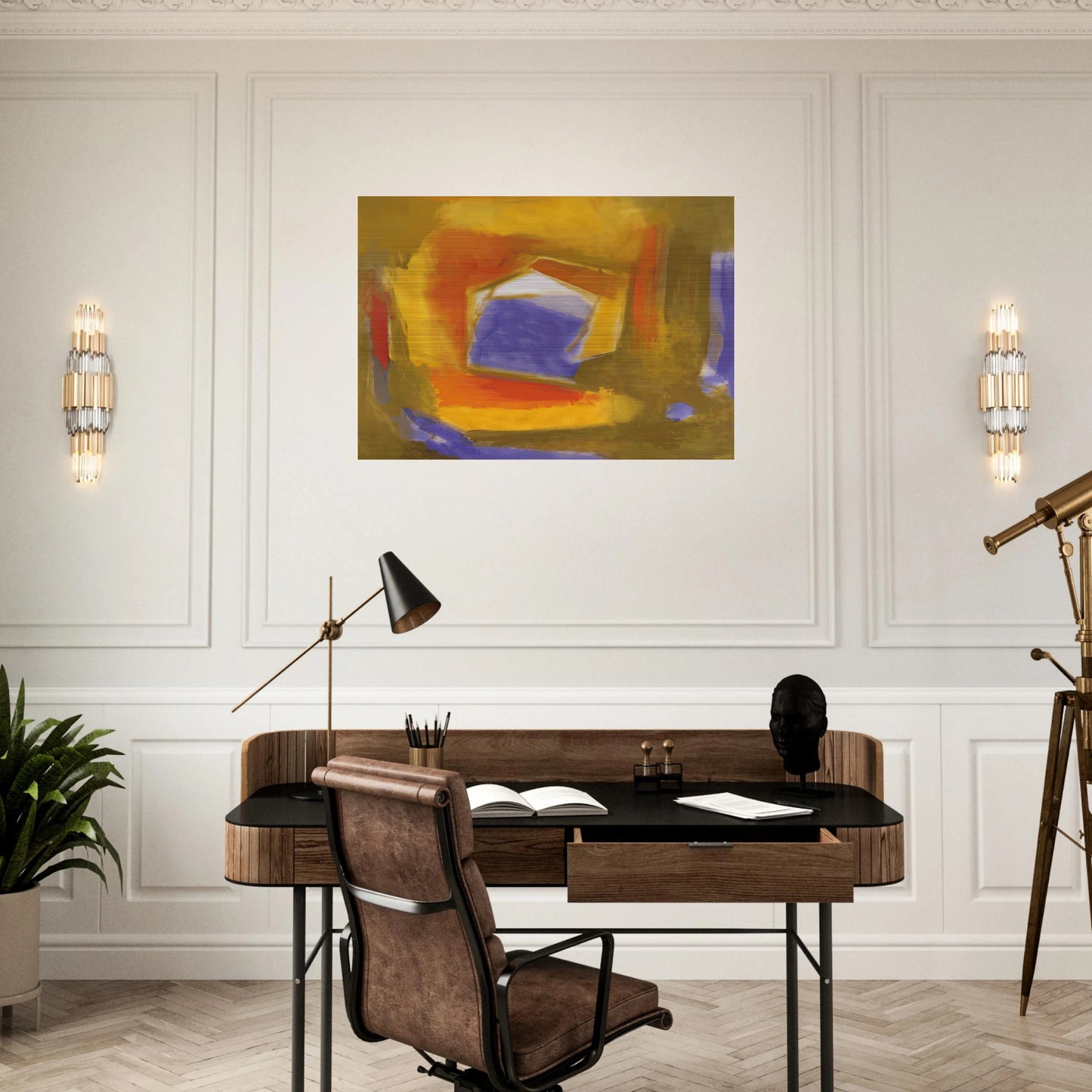 UNTITLED 1990 - Esteban Vicente Brushed Aluminum Print - 70x100 cm / 28x40 inches | Esteban Vicente Aluminum Print | Esteban Vicente Prints