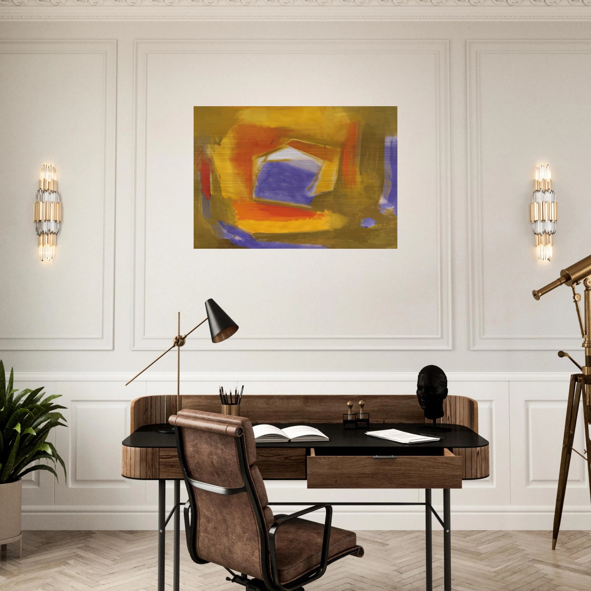 UNTITLED 1990 - Esteban Vicente Brushed Aluminum Print - 70x100 cm / 28x40 inches | Esteban Vicente Aluminum Print | Esteban Vicente Prints