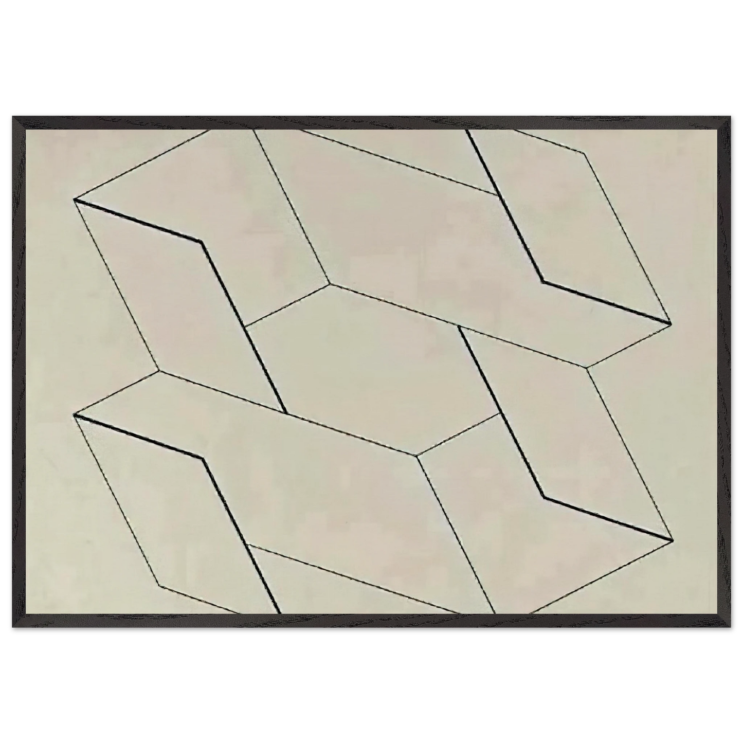 STRUCTURAL CONSTELLATION 1955 0 - Josef Albers 70x100 cm / 28x40 inches Framed Art Print – Black Wooden Frame