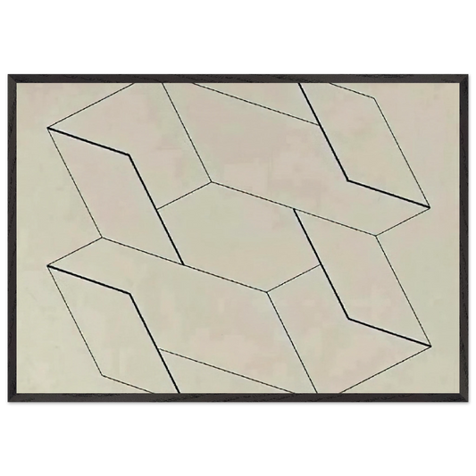 STRUCTURAL CONSTELLATION 1955 0 - Josef Albers 70x100 cm / 28x40 inches Framed Art Print – Black Wooden Frame