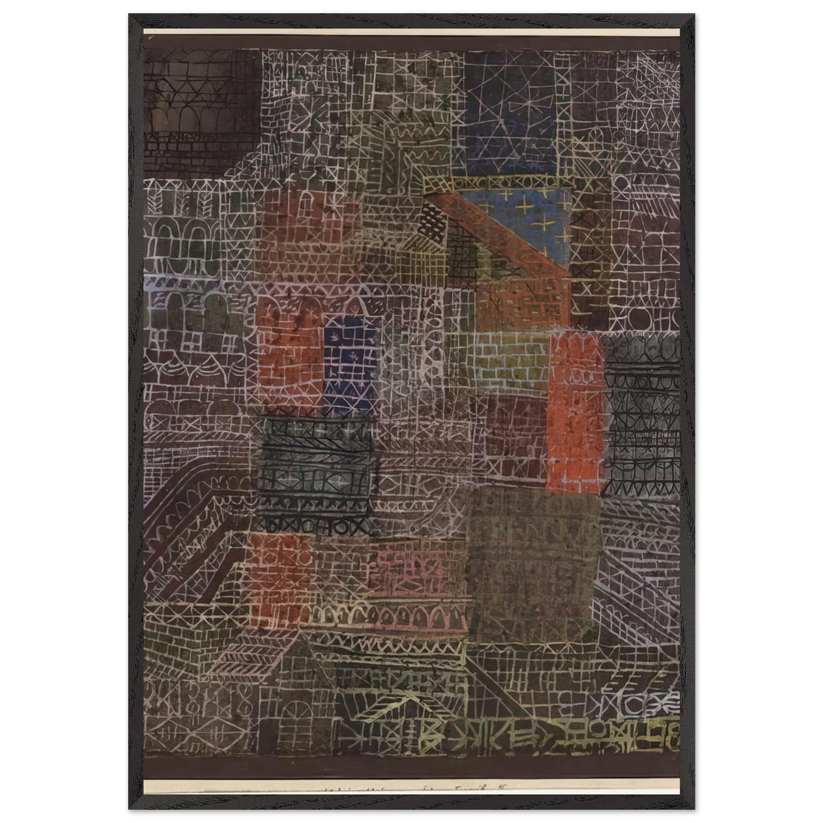 STRUCTURAL II 1924 - Paul Klee 70x100 cm / 28x40 inches Framed Art Print – Black Wooden Frame