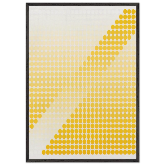 Bianco  Giallo - 1971 - Dadamaino 70x100 cm / 28x40 inches Framed Art Print – Black Wooden Frame