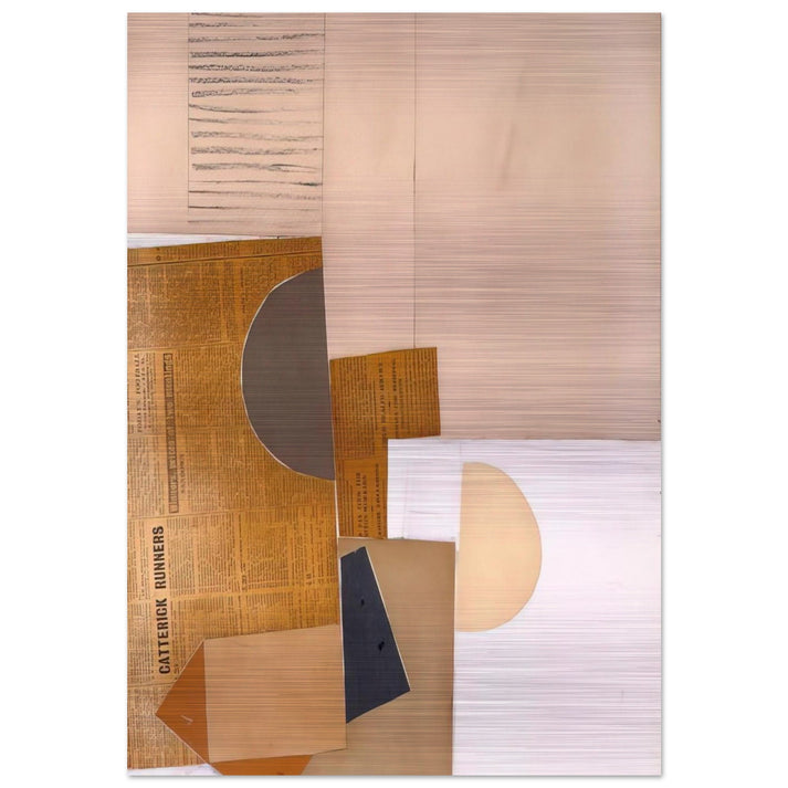 Abstract in White, Grey and Ochre - 1949 - Victor Pasmore Brushed Aluminum Print - 70x100 cm / 28x40 inches | Victor Pasmore Aluminum Print | Victor Pasmore Prints