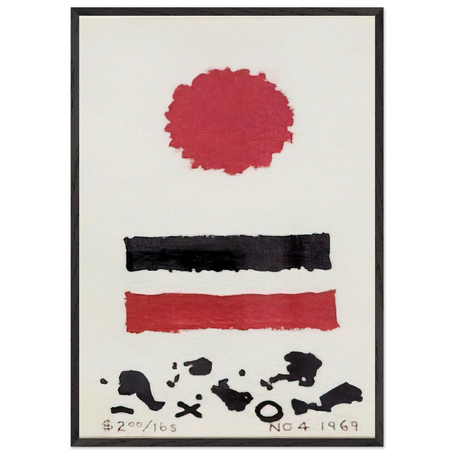 Untitled Study for patisan Review Cover - 1969 - Adolph Gottlieb 70x100 cm / 28x40 inches Framed Art Print – Black Wooden Frame