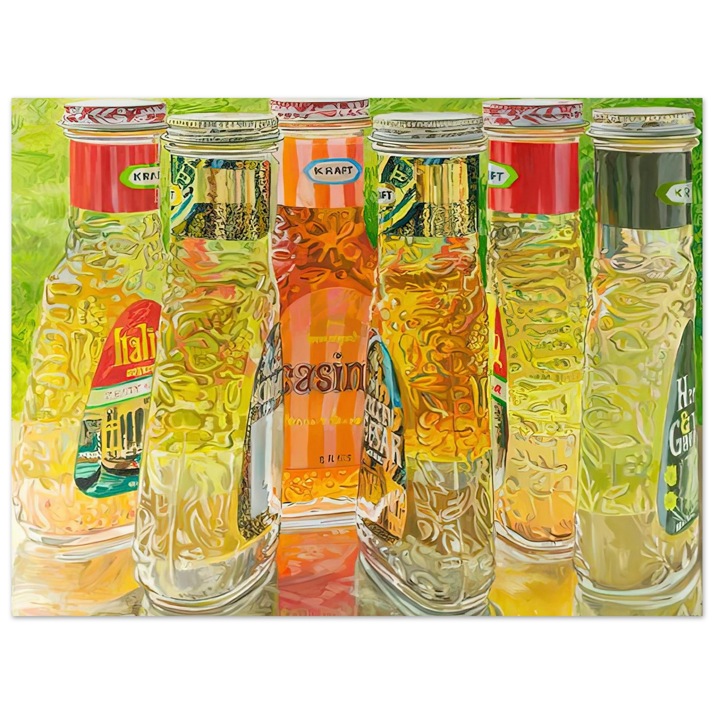 Janet Fish - KRAFT SALAD DRESSING 1973  75x100 cm / 30x40inches Fine Art Poster