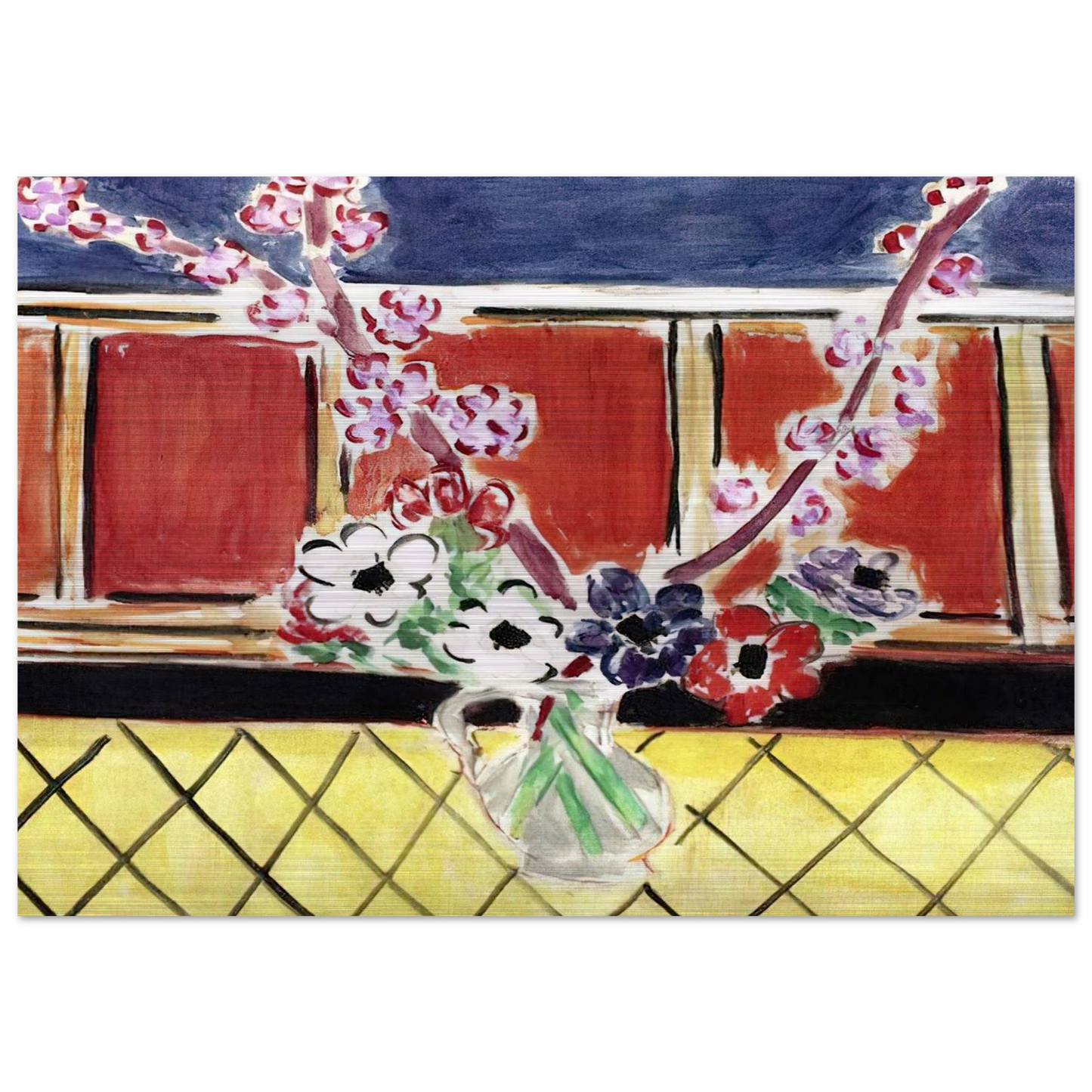 ANEMONES AND PEACH BLOSSOMS 1944 - Henri Matisse Brushed Aluminum Print - 70x100 cm / 28x40 inches | Henri Matisse Aluminum Print | Henri Matisse Prints