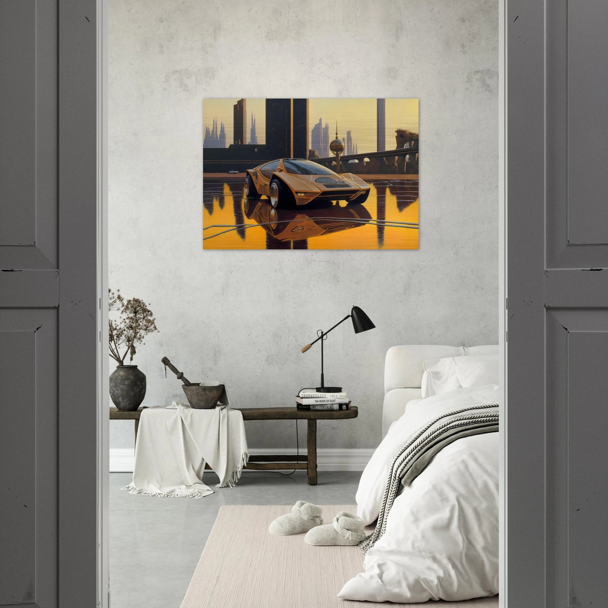 Syd Mead - Syd Mead Brushed Aluminum Print - 70x100 cm / 28x40 inches | Syd Mead Aluminum Print | Syd Mead Prints