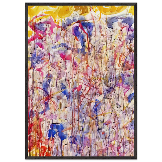 Untitled  SF57-008  - Sam Francis 70x100 cm / 28x40 inches Framed Art Print – Black Wooden Frame
