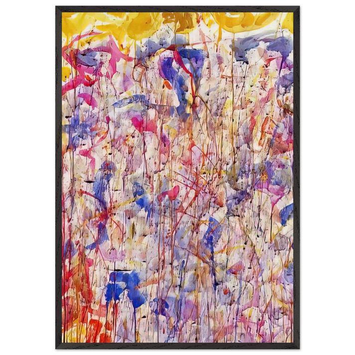 Untitled  SF57-008  - Sam Francis 70x100 cm / 28x40 inches Framed Art Print – Black Wooden Frame