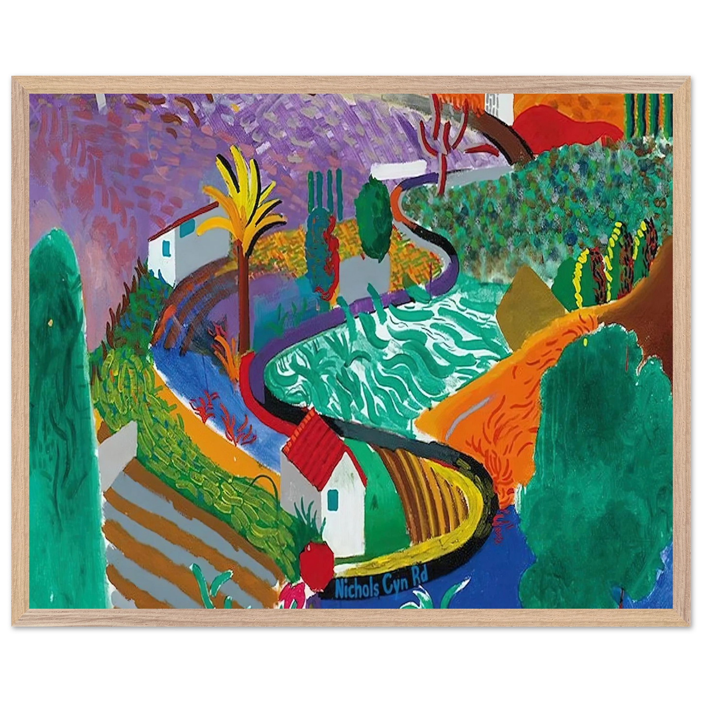 David Hockney - David Hockney Wall art - 70x100 cm / 28x40 inches - Premium Wooden Framed Poster With Fine Art Paper-canvas - Black frame