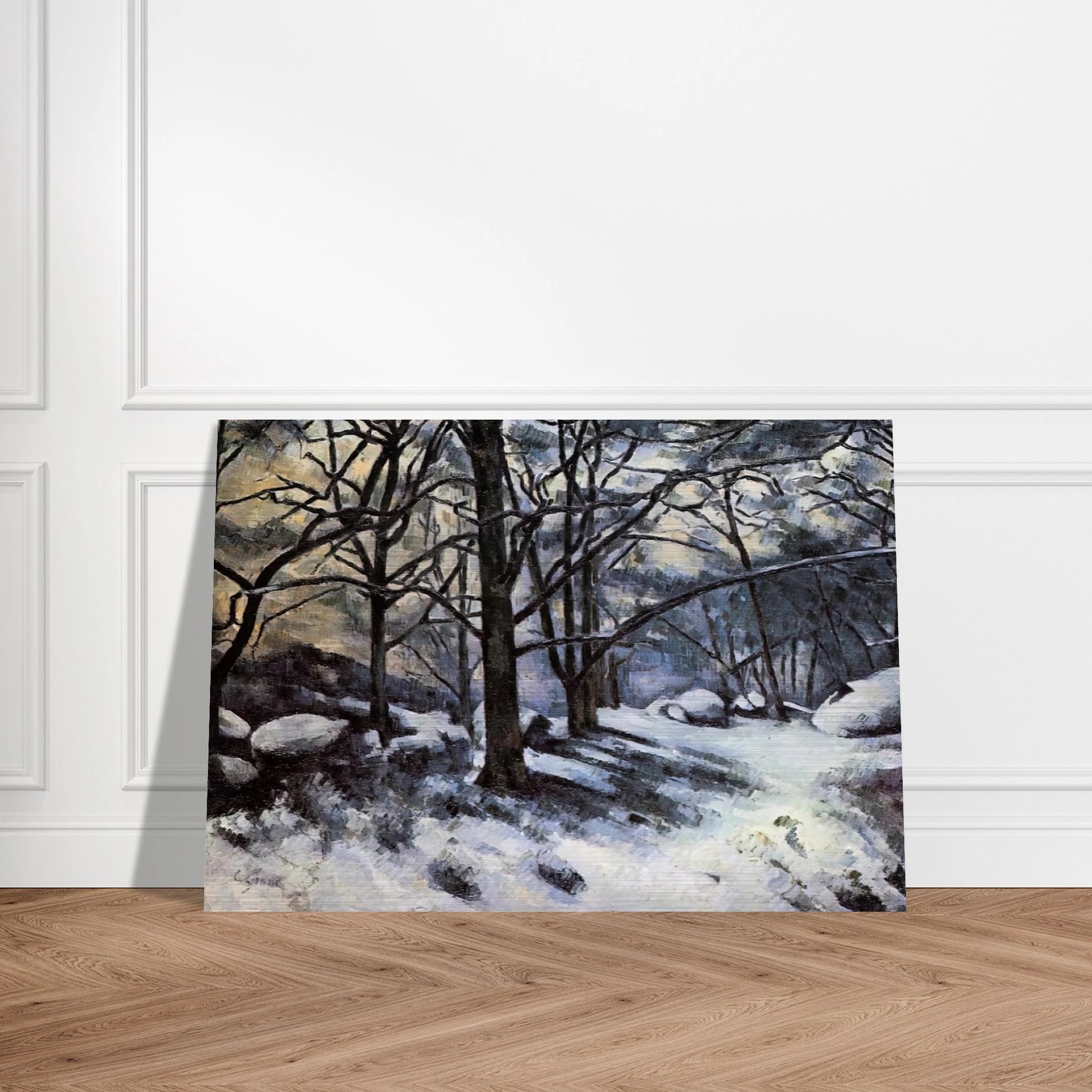 Melting Snow. Fontainbleau - Paul Cézanne Brushed Aluminum Print - 70x100 cm / 28x40 inches | Paul Cézanne Aluminum Print | Paul Cézanne Prints