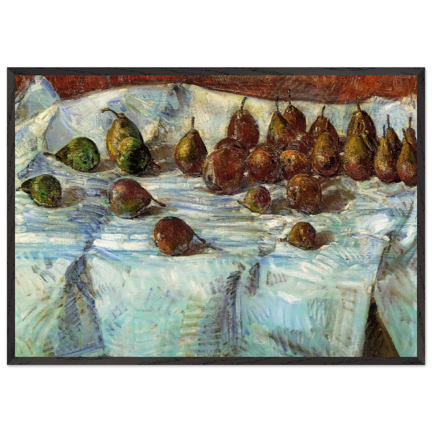 Winter Sickle Pears - Childe Hassam 70x100 cm / 28x40 inches Framed Art Print – Black Wooden Frame