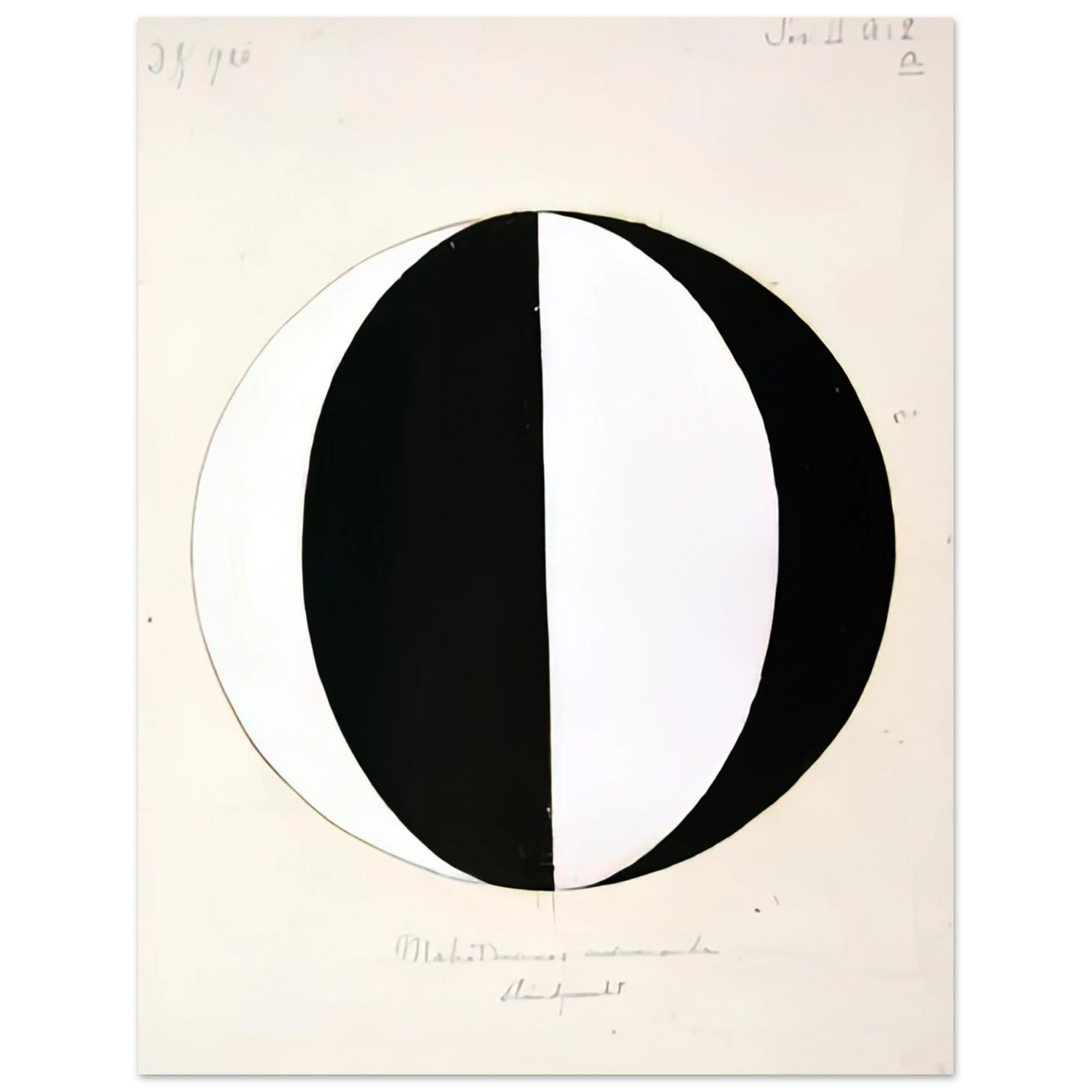 Hilma af Klint - THE MAHATMAS PRESENT STANDING POINT SERIES II NO 2A 1920 Wall art - 40x50 cm / 16x20 inches - Premium Wooden Framed Poster With Fine Art Paper-canvas - Black frame