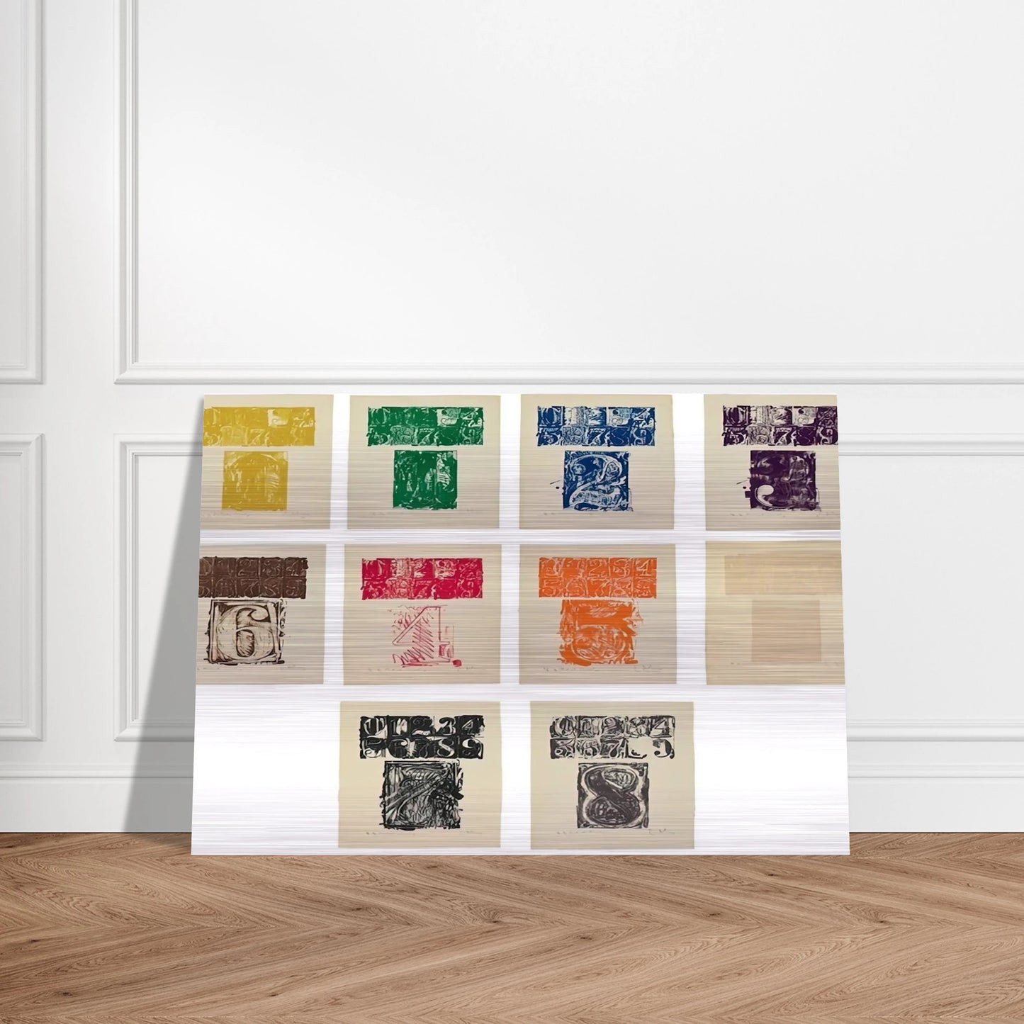 0 9 ULAE 19 1963 - Jasper Johns Brushed Aluminum Print - 70x100 cm / 28x40 inches | Jasper Johns Aluminum Print | Jasper Johns Prints