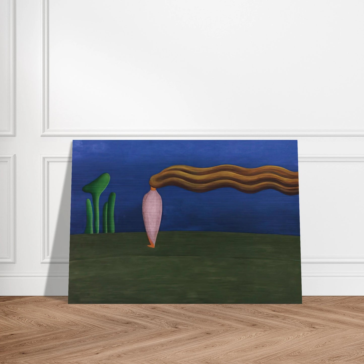 Composition Lonely Figure - Tarsila do Amaral Brushed Aluminum Print - 70x100 cm / 28x40 inches | Tarsila do Amaral Aluminum Print | Tarsila do Amaral Prints