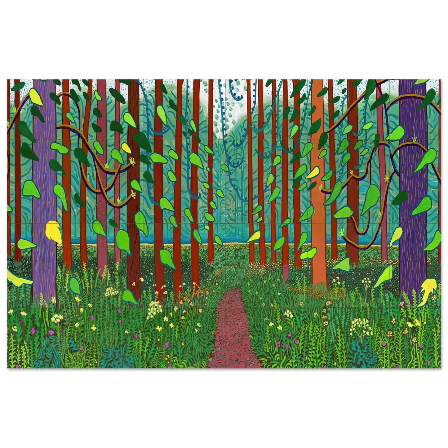 David Hockney - David Hockney Wall art - 45x60 cm / 18x24 inches - Premium Wooden Framed Poster With Fine Art Paper-canvas - Black frame