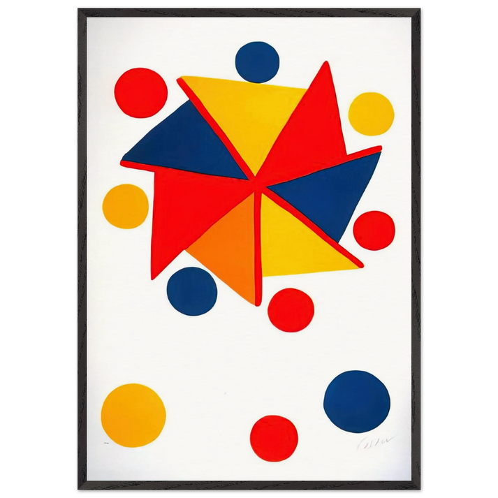 UNTITLED 1970 N1 - Alexander Calder 70x100 cm / 28x40 inches Framed Art Print – Black Wooden Frame
