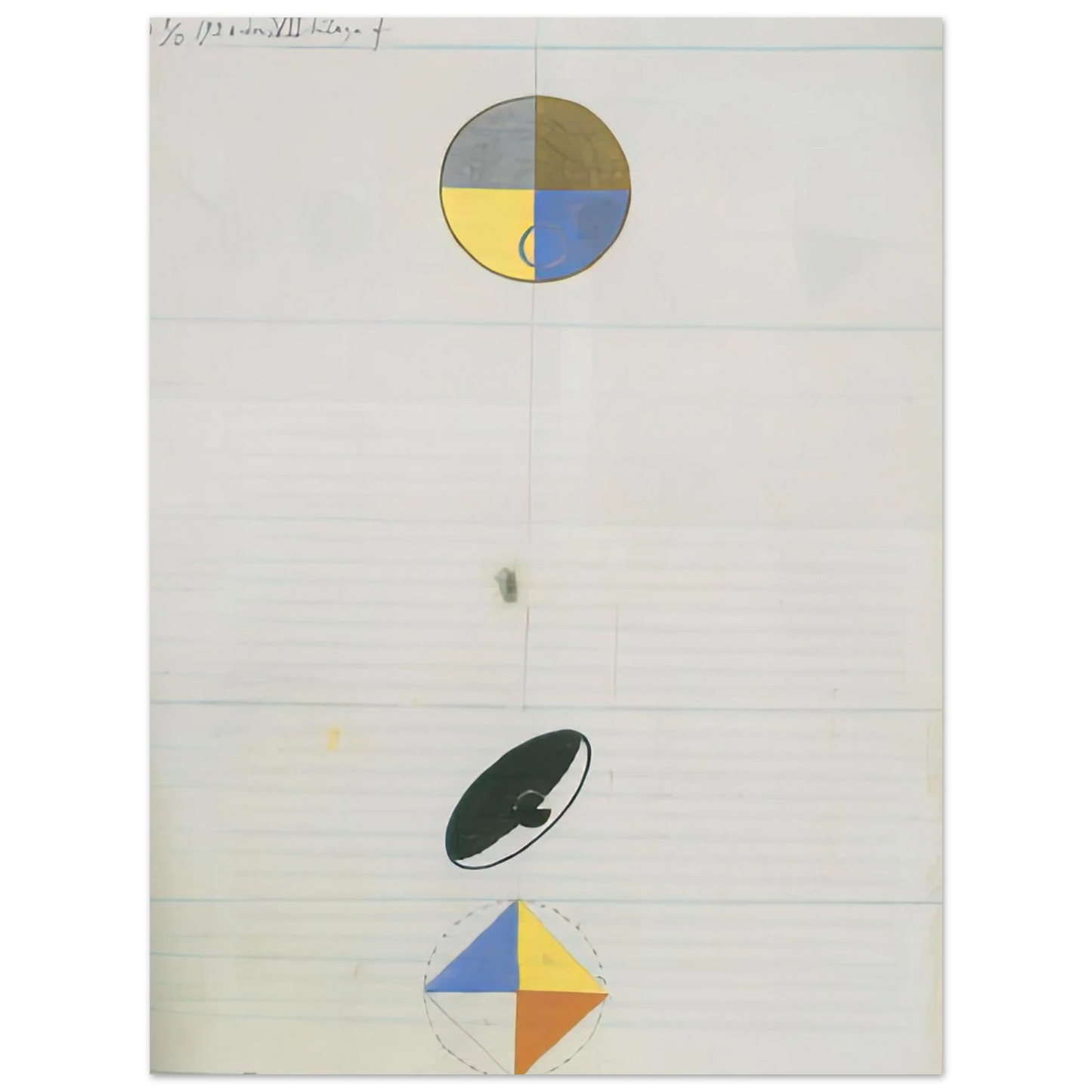 Hilma af Klint - SERIES NO VII NO 3F 1920 Wall art - 27x35 cm / 11x14 inches - Premium Wooden Framed Poster With Fine Art Paper - White frame