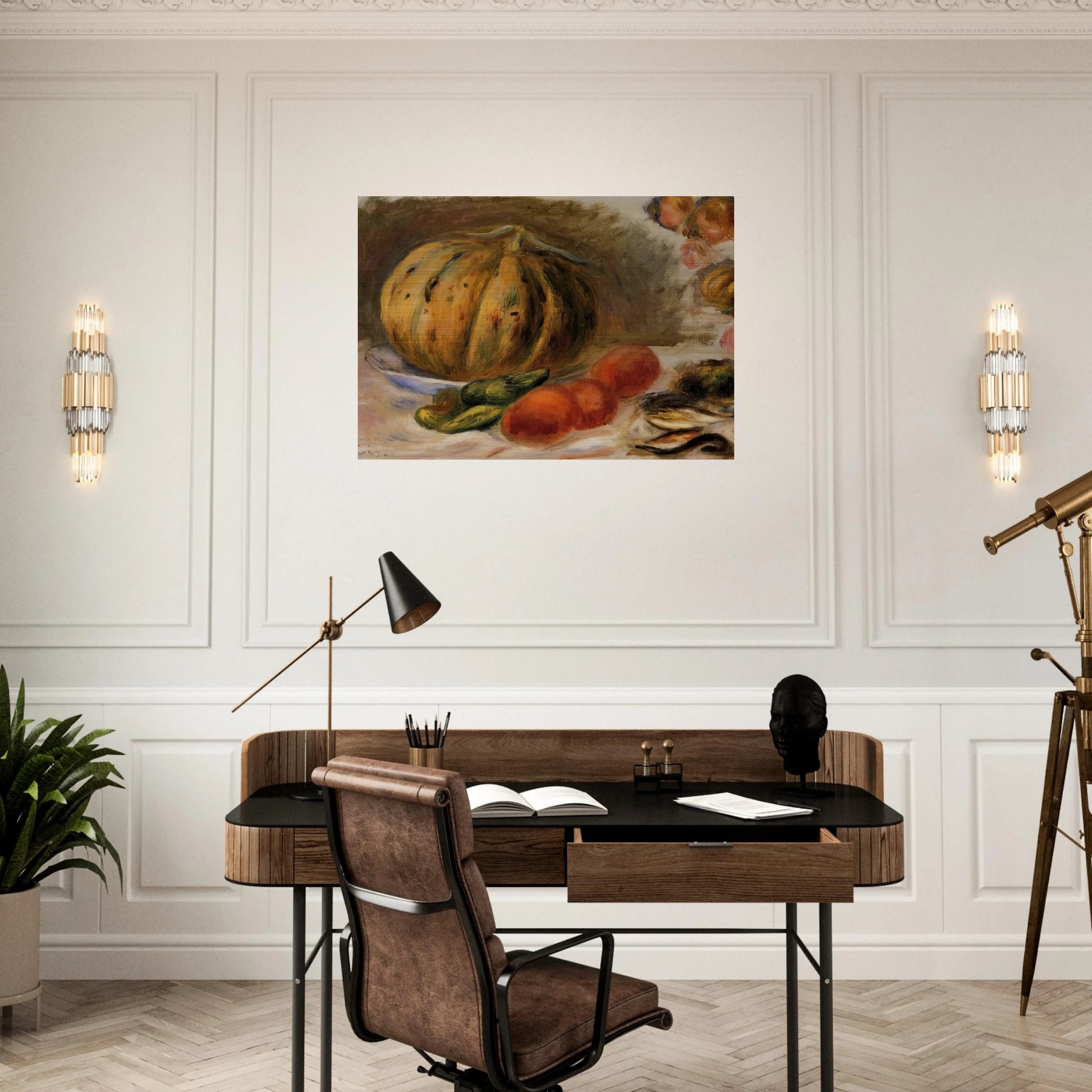Melon and Tomatos - Pierre-Auguste Renoir Brushed Aluminum Print - 70x100 cm / 28x40 inches | Pierre-Auguste Renoir Aluminum Print | Pierre-Auguste Renoir Prints