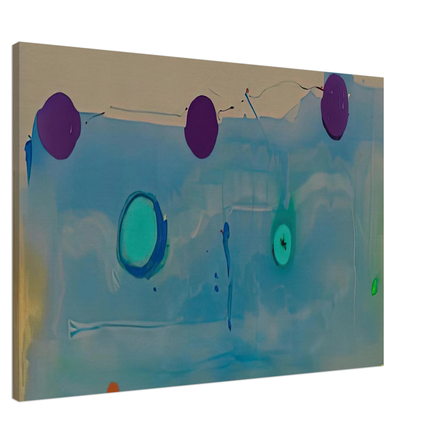 Helen Frankenthaler - Water Shadows, 1988- Wall Art - 60x80 cm / 24x32 inches - Premium Wooden Framed Poster With Fine Art Paper-canvas - Black frame