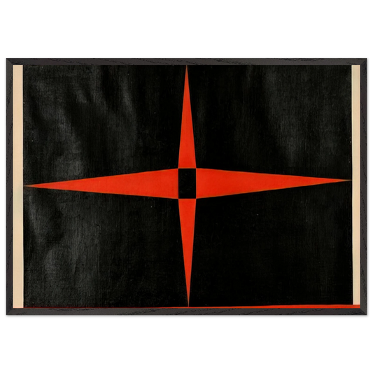 Red Star - 1949 - Carmen Herrera 70x100 cm / 28x40 inches Framed Art Print – Black Wooden Frame