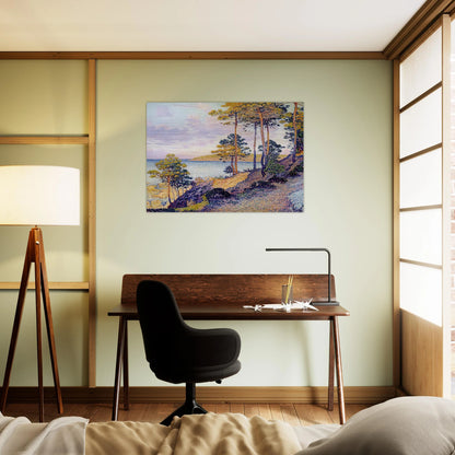 THE POINTE ST PIERRE AT ST TROPEZ 1896 - Theo van Rysselberghe Brushed Aluminum Print - 70x100 cm / 28x40 inches | Theo van Rysselberghe Aluminum Print | Theo van Rysselberghe Prints