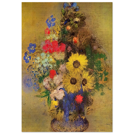 VASE OF FLOWERS 12 - Odilon Redon Brushed Aluminum Print - 70x100 cm / 28x40 inches | Odilon Redon Aluminum Print | Odilon Redon Prints