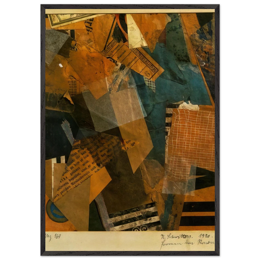 FORMS IN SPACE 1920 - Kurt Schwitters 70x100 cm / 28x40 inches Framed Art Print – Black Wooden Frame