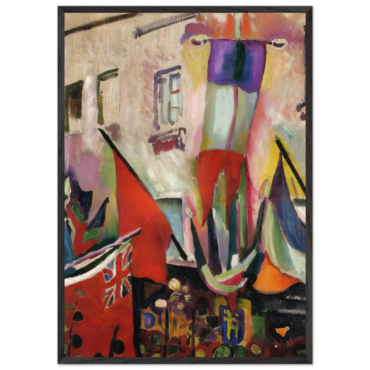 FLAGS 1906 - Raoul Dufy 70x100 cm / 28x40 inches Framed Art Print – Black Wooden Frame