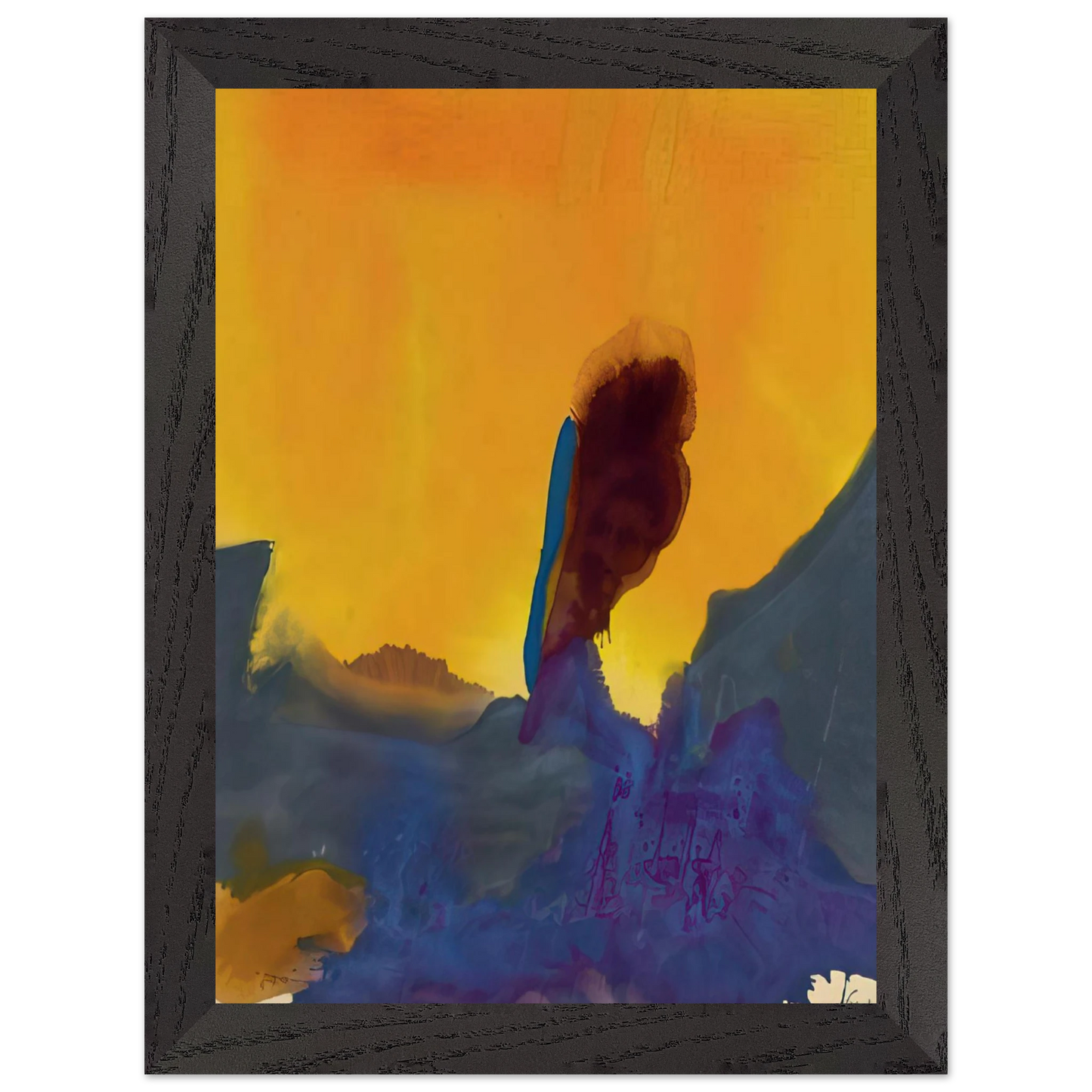 Helen Frankenthaler - Glow II - 1968 Wall art - A1 (59.4 x 84.1  cm) - Premium Wooden Framed Poster With Fine Art Paper-canvas - Wood frame