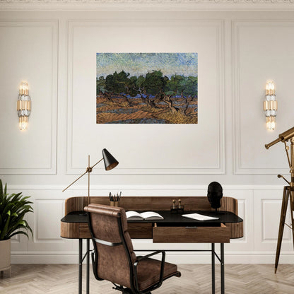 Olive Grove - Vincent van Gogh Brushed Aluminum Print - 70x100 cm / 28x40 inches | Vincent van Gogh Aluminum Print | Vincent van Gogh Prints